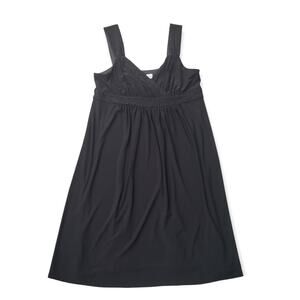 Karin Stevens Black Beaded Strap Long Loose Fitting Dress | Size 14